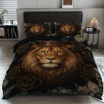 3D L&otilde;vi Voodipesukomplekt Tekikate Padjap&uuml;&uuml;r 200x200, Loomaprindiga Tekikate T&otilde;mblukuga Padjap&uuml;&uuml;r Magamistoa Kaunistus, Poisi Kingitus 135x200cm