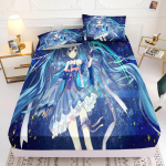 Hatsune Miku Tr&uuml;kiga Voodilina Comforte Voodikate T&auml;iskomplekt 3D Laste Voodipesu Anime Toa Deekor Kodu 106x190x25cm