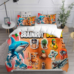 ai Itaalia Ajuk&otilde;di Tung Tung Sahur Voodipesukomplektid Tekk Voodikate Tekikott Padjap&uuml;&uuml;r 2-3 Osalised Komplektid Kodu Dekoratsioon AU Single 140x210cm