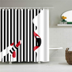 Aafrika ameerika afromustad t&uuml;drukud naiste kunstidisain Graffiti kunst Vannitoa du&scaron;ikardinad veekindel pol&uuml;ester konksudega 90*180cm