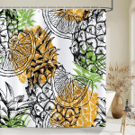 1 tk V&auml;rske sidruni mustriga du&scaron;ikardinad vannituppa pol&uuml;estrist vannikardinad tr&uuml;kiga du&scaron;ikardina dekoor konksudega kardin 90x180cm-35x70in