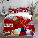 Carmen Sandiego Voodipesukomplektid Voodikate Tekk Tekikott Padjap&uuml;&uuml;r 2-3 Osaline Komplekt Laste T&auml;iskasvanute Magamistoa Sisustus EU Single 135x200cm