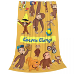 Curious George'i multifilmimooni korallfliisist pl&uuml;&uuml;sist viskerabid Tekk kodu magamistoa jaoks Kerged voodikatted Viskerabid 30x40in