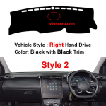 For Hyun dai Tucson NX4  2024 LHD RHD Console Protector Sun-Shade Auto Car Dashboard Cover Dash Mat Carpet Cape Red LHD With Audio