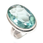 Green Amethyst Gemstone Handmade 925 Sterling Silver Jewelry Ring Size 6 z0g85