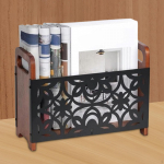 Organizer Bin for Desktop File Storage Basket Wood Rack Books Mails s Toys Snacks Leaf