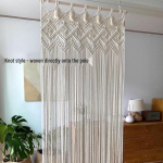 K&auml;sitsi kootud puuvillan&ouml;&ouml;r vaip uksekardin: P&otilde;hjamaade boheemlaslik stiil kodukaunistuseks custom