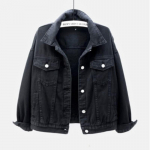 Naiste teksajakid S&uuml;gisene Y2k t&auml;navar&otilde;ivad mantel Roosa teksajakk vabaaja topid Lillad &uuml;lisuured topid Naiste &uuml;ler&otilde;ivad L must