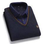 Meeste fliisvoodriga kampsun s&uuml;gis-talve pusa polokrae kaheosaline paks soe &uuml;laosa riided vabaaja kudumid XL