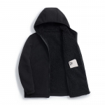 Naiste kapuutsiga fliisvoodriga puuvillajakk: Soe, lahtise l&otilde;ikega, l&uuml;hike stiil s&uuml;giseks ja talveks, saadaval pluss suuruses. M must