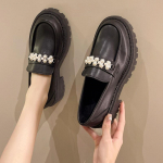 Kevad S&uuml;gis Naiste V&auml;ikesed Nahkkingad K&otilde;rgust Suurendavad Paksu P&otilde;hjaga Loaferid Pehme Sisetallaga &Uuml;ksikud Kingad Kalamehe Igap&auml;evaseks Kasutamiseks 42