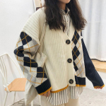 Naiste teemant top kontrastset v&auml;rvi avara kootud kardigan kampsun jakk One size aprikoosi