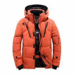 Meeste sulejope, valge part, talvejope, tuulekindel, soe, pargid, matkalaagrid, mantel, uus, paksem, &uuml;hev&auml;rviline, kapuutsiga, r&otilde;ivad Asian M 50-57KG oranž