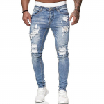 Meeste vabaaja aukudega valged Slim Fit teksap&uuml;ksid moodsad Chinos teksad S helesinine v&auml;rv