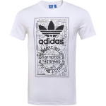Adidas Originals Trefoil Seeria Moodne Tr&uuml;kitud Pullover L&uuml;hikeste Varrukatega T-s&auml;rk Meeste Topid Valge BP8988 S