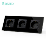 BSEED 1/2/3-kangi puutetundlik valgustusl&uuml;liti andurl&uuml;liti 1-suunaline seinakontakt USB Type-C-ga Klaaskontakt EL-standard Must black