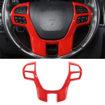ABS Car Styling Steering wheel Cover Trim Frame Sticker Fit For Ford Ranger 2015-2022 Auto Interior Accessories punane