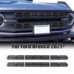 For Ford Bronco + Front Grille Bumper Grill ert Mesh Cover Carbon Fiber
