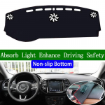 Jeep Compass 2017 2018 jaoks Libisemisvastane p&otilde;hja armatuurlaua kate Autokleebised Autokleebised Siseautode lisatarvikud Black Edge