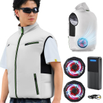 Sakura no Moe T&ouml;&ouml;riiete Ventilaatorikomplekt Super V&otilde;imas Ventilaator Pikkade Varrukatega T&ouml;&ouml; Konditsioneer 3D Ringleva UV-kiirguse Kaitsega Beež Konditsioneeritud [2025 & 40800mAh]