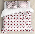 Lepatriinud Voodipesukomplekt Tekk Tekikott Padjap&uuml;&uuml;rid Abstract Bug Muster Paljude Erinevate De Voodikate Kaas Kahekohaline Voodikomplekt 150*200cm 3pcs white