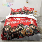 Multikas Bratz Nukk 3D Prindiga Voodipesukomplekt &Uuml;he-, Kahekohaline, T&auml;issuuruses, Kuninganna, Kuninga Suuruses Voodikomplekt T&auml;iskasvanud Laps T&uuml;drukute Magamistuba Voodipesu Kingitus EU Single(135*200cm)3pcs