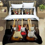 Fender Muusika Kitarr Mood 3D Prinditud Voodipesu Kuninganna Voodipesu Komplekt Kuninga Suuruses Voodipesu Komplekt Pehme ja Mugav EU Single(135*200cm)3pcs