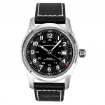 Hamilton Khaki Nahkrihm Must T&auml;hik Automaatne H70605733 100M Meeste K&auml;ekell must