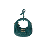 Miu Miu Wander Seeria Matelass&eacute; Metallist T&auml;helogo T&otilde;mblukuga Kinnis Eemaldatav Reguleeritav &Otilde;larihm Nahast Hobo Kott Mini 5NR019-2FPP-F0K41 Basic Set (Bag+Dust Bag)