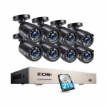 Kit de surveillance - BAZARLAND30 - Zosi - 8 cam&eacute;ras - Disque dur 2 To - Vision nocturne IP66