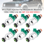6 tk K&uuml;tusepihusti Mitsubishi Montero 1994-1996 3.5L V6 INP-534 MD189021 jaoks