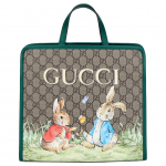 Gucci X Peter Rabbiti koost&ouml;&ouml; Loomamustriga Magnetkinnitusega L&otilde;uendist Tassikott Laste tassikott Beež Tume pruun 605614-FACZU-8459 Basic Set (Bag+Dust Bag)