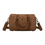 Jordan Monogram Series Ruuduline kunstnahast &auml;mbri-Bostoni kott Unisex kotid Helepruun JD2533091AD-001 Light Brown