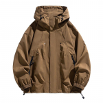Meeste jope kapuutsiga tuulejakk Trench-mantlid &uuml;lisuured plusssuuruses veekindlad must bomber k&auml;mping lahtiselt &otilde;huke Softshell S