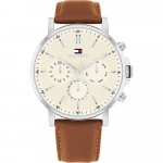 Tommy Hilfiger Meeste Kronograaf Kvartsikell Kreemikas T&auml;hik Pruun Nahkrihm 1792143 pruun