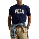 Polo Ralph Lauren Klassikaline puuvillane kootud l&uuml;hikeste varrukatega T-s&auml;rk kirjatr&uuml;kiga Meeste pealisr&otilde;ivad 710981152-001 XL