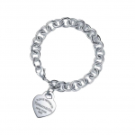 Tiffany & Co. Graveeritud logo Sterlingh&otilde;bedast k&auml;ev&otilde;ru Unisex k&auml;ev&otilde;ru GRP01430 Box+Shopping Bag,7.5