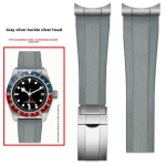 Kvaliteetne k&auml;ekella rihm 20MM 21mm 22mm Tudor Biwan Black Bay M79230R M79363N seeria jaoks Metallist kaardus otsaga kella korpuse avasse Kummist k&auml;ekella rihm 20mm gray