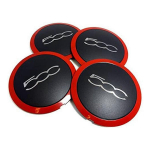4 tk 133 mm ilukatekate Fiat 500 veljekeskuse kate embleemikleebis 68078419AC 68078421AC 51884863 Punane G