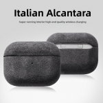 Luksuslik Alcantara &uuml;mbris AirPods Pro 3 jaoks(2025. aasta) Karvane Nahkkatteks AirPods 4 & Pro2 Juhtmevabad Bluetooth-k&otilde;rvaklappide Tarvikud For airpodspro3 tumehall v&auml;rv