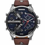 Diesel DZ7314 Mr Daddy Kahekordse ajaga Kronograaf Sinise sihverplaadiga Meeste k&auml;ekell 57mm pruun