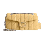 Coach Tabby 26 Logoga Plaadiga Tepitud Klapiga Nappa Nahast Hobo Crossbody Kott Keskmine Naiste Kotid Kollane CP147-LHFBU Basic Set (Bag+Dust Bag) beige