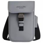 Coach Racer Telefon 11 Br&auml;ndi logo Reguleeritav &otilde;larihm Sile vasikanahk Mini crossbody kott Meeste kotid Hall Sinine CT886-QBN19 Basic Set (Bag+Dust Bag)