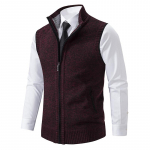 FiveFive Vest Meeste kootud varrukateta kampsun Villane samet lukuga kardigan allakeeratava kraega pulloverid k&otilde;rge kaelusega kampsunkleit kootud vest M