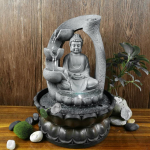 Istuv Buddha Roostikune V&auml;lis-Sise Lauapealne Vee purskkaev Aia Meditatsiooni L&otilde;&otilde;gastuseks