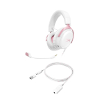 HyperX Cloud III roosa Juhtmega m&auml;ngupeakomplekt, Cloud 3, PC, PS5, Xbox Series X|S, Nurga all 53mm draiverid, DTS, M&auml;lupadi, &Uuml;limalt selge 10mm mikrofon, USB-C, USB-A, 3,5mm roosa