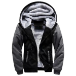Meeste kapuutsiga jakk Talvine paks soe fliisuga lukuga kapuutsiga mantel Vabaaja dressipluus Spordir&otilde;ivad Mehelikud dressipluusid XS~ 5XL XXXXXL gray