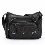 Mitme taskuga pehmest nahast crossbody kott Luksuslikud rahakotid K&auml;ekotid Naiste kott Disaineri &otilde;lakott Messenger kotid naistele must