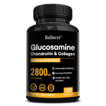 Gl&uuml;koosamiini toidulisand, koos kondroitiinsulfaadi ja kollageenipeptiidiga, 120 kapslit 120 Capsules black