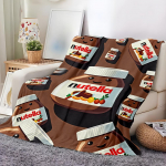 Mugav Nutella teemaline tekk Pehme K&otilde;rglahutusega Digitr&uuml;kk Aastaringselt Pehme, Hingav 100% Pol&uuml;ester T&auml;iuslik Kingitus Aastaringselt, Pere 100x150cm
